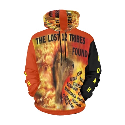 LOST 12 TRIBE JUDAH All Over Print Hoodie for Women (USA Size) (Model H13)