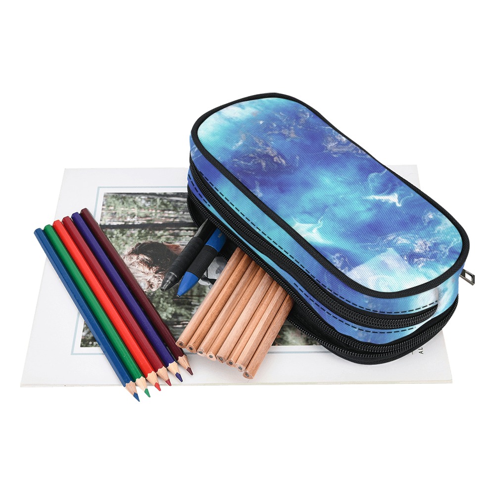 Encre Bleu Photo Pencil Pouch/Large (Model 1680)