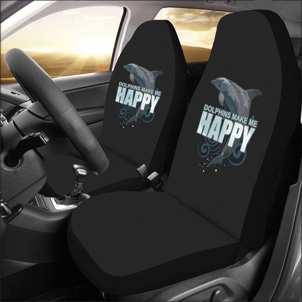 Dolphins Make Me Happy Car Seat Covers (Set of 2)
