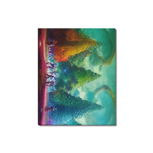 psychedelic forrest 2 Frame Canvas Print 20"x16"