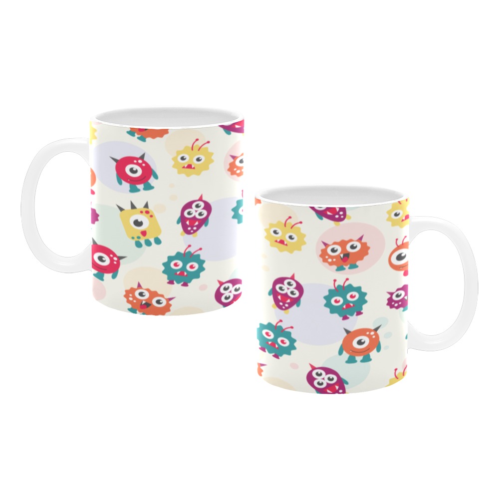 Colorful cute monsters pattern White Mug(11OZ)