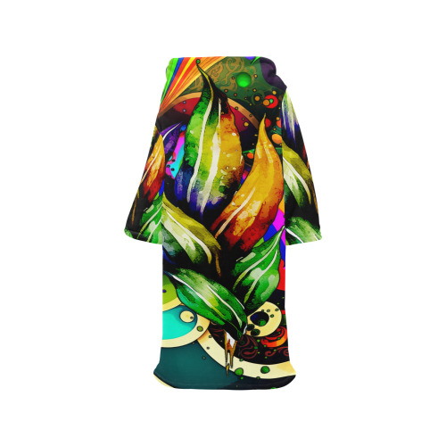 Mardi Gras Colorful New Orleans Blanket Robe with Sleeves for Adults