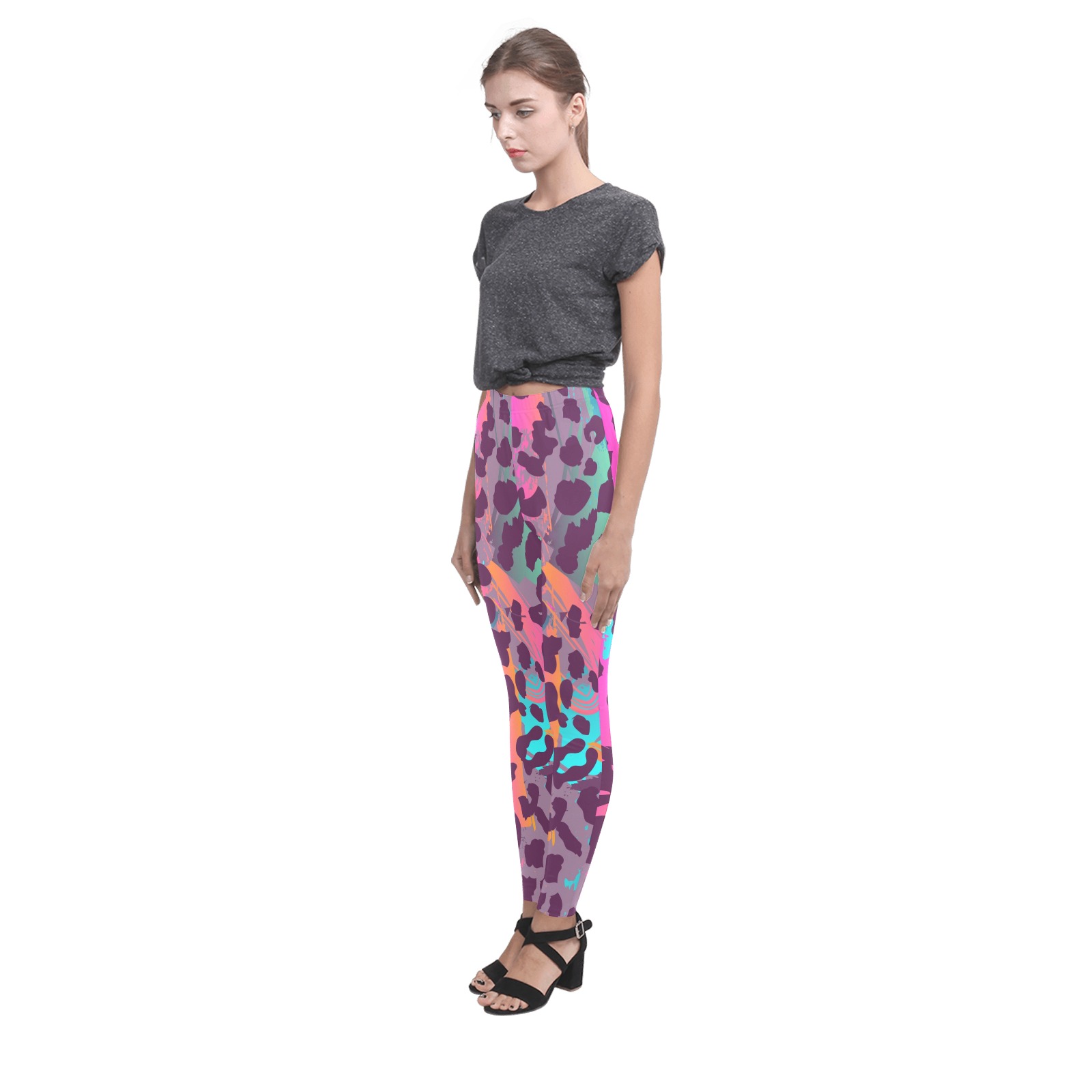 Colorful Animal Print Seamless Vector Leggings Cassandra Women's Leggings (Model L01)