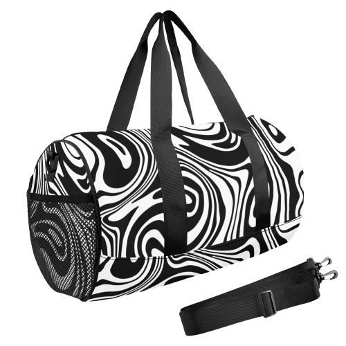 Black and White Marble Duffle Bag (Model 1679)