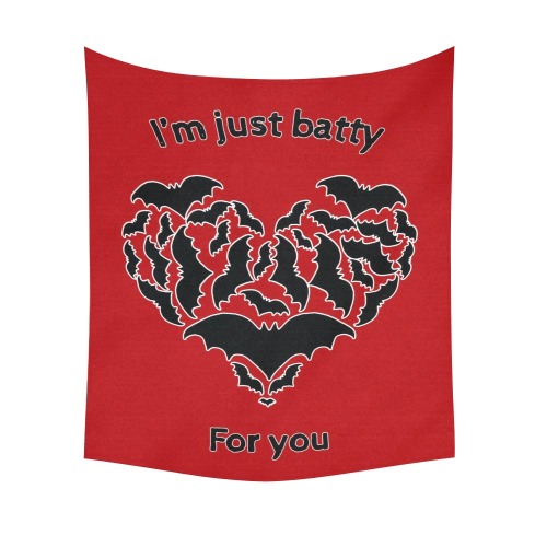 Batty For You Cotton Linen Wall Tapestry 51"x 60"