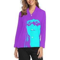 Jessie Stare PU & T Women's Long Sleeve Pajama Shirt