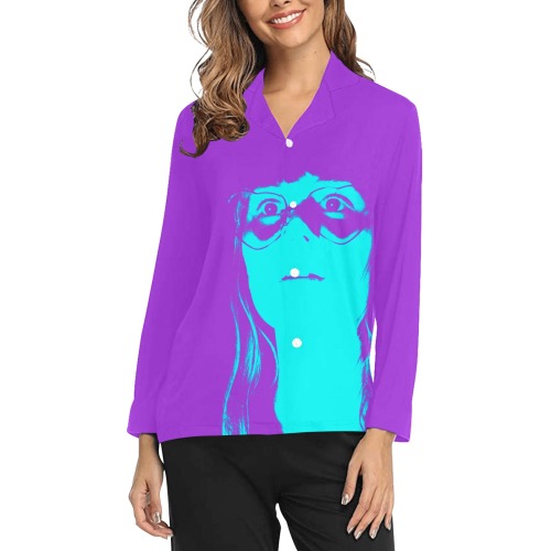 Jessie Stare PU & T Women's Long Sleeve Pajama Shirt