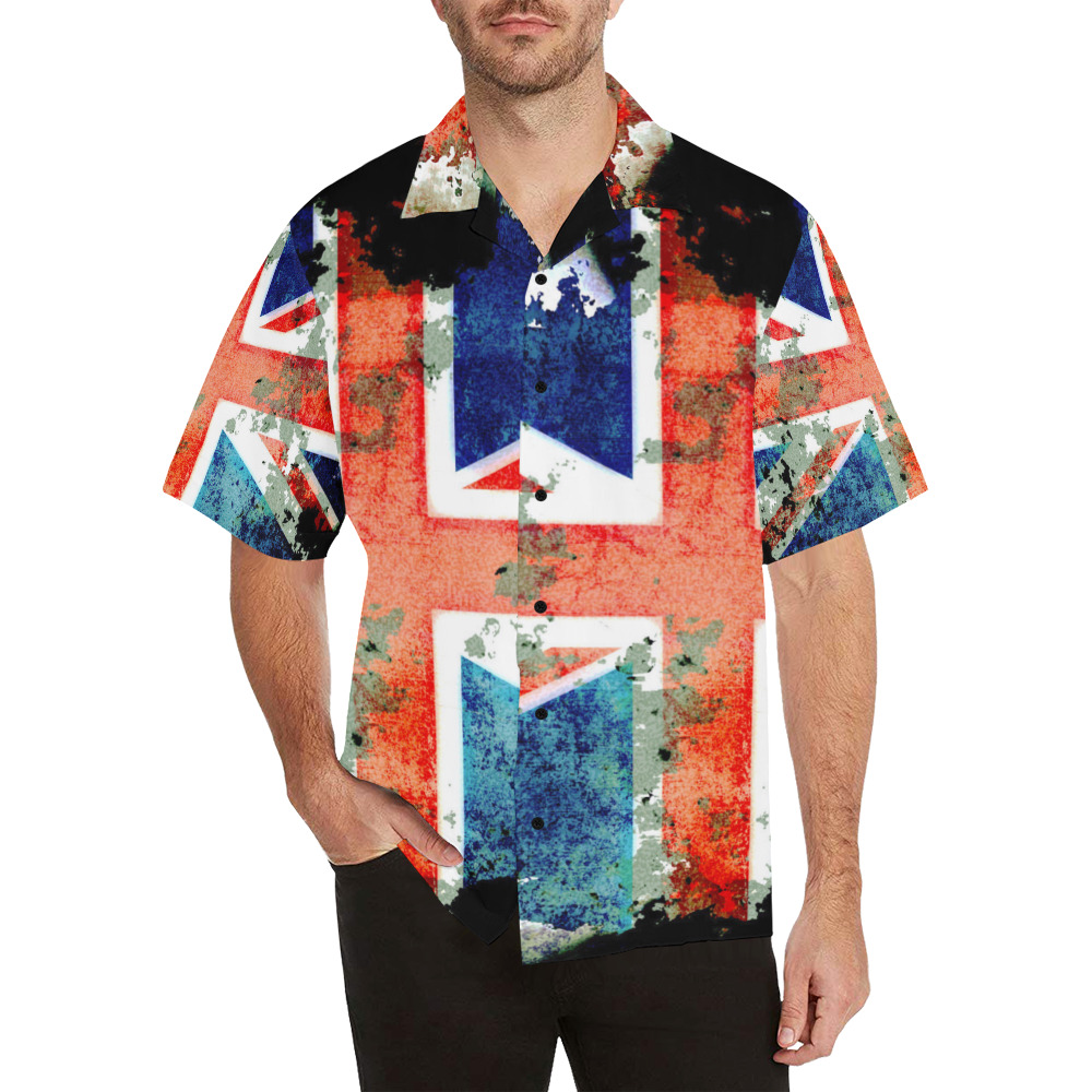 Extreme Grunge Union Jack Flag Hawaiian Shirt (Model T58)