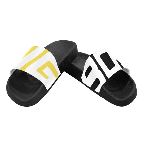 BXB SLIDES YELLOW BLK Men's Slide Sandals (Model 057)