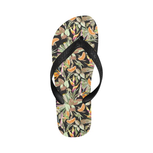 Dark modern paint tropical paradise-02 Flip Flops for Men/Women (Model 040)