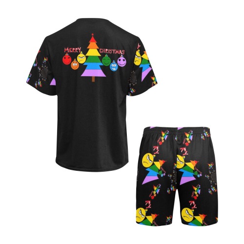 Merry Gay Christmas by Nico Bielow Men's Short Pajama Set