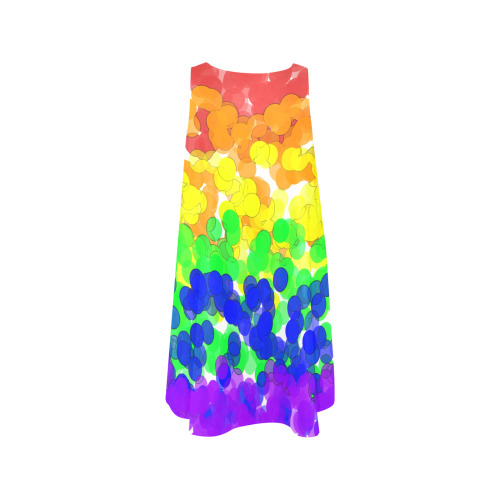Gay Pride Bokeh Sleeveless A-Line Pocket Dress (Model D57)