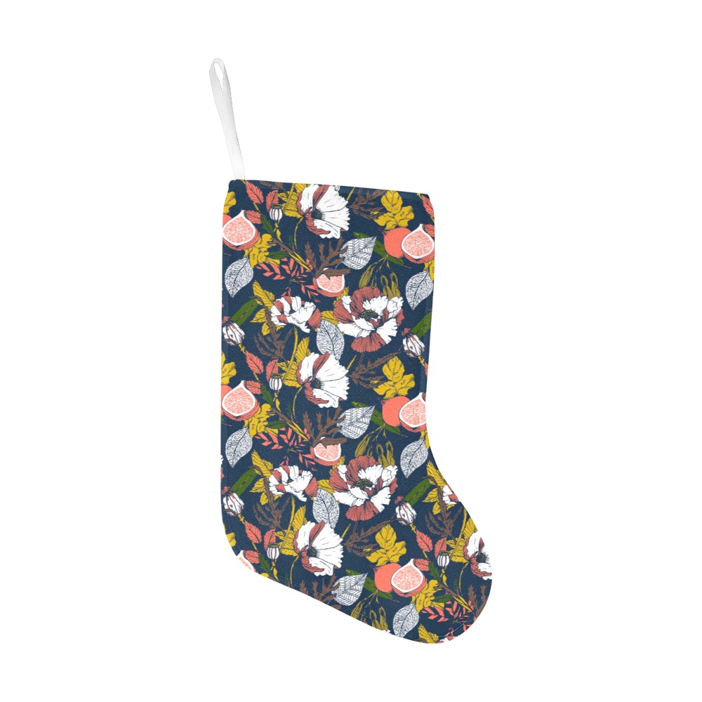 Dark flowering poppies Christmas Stocking (Without Folded Top)