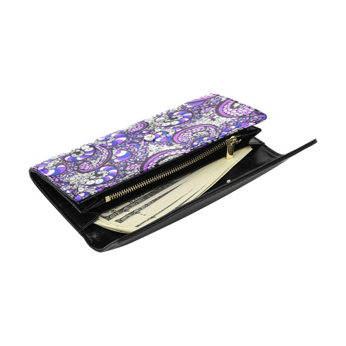 Purple Pulse Women's Flap Wallet (Model 1707)