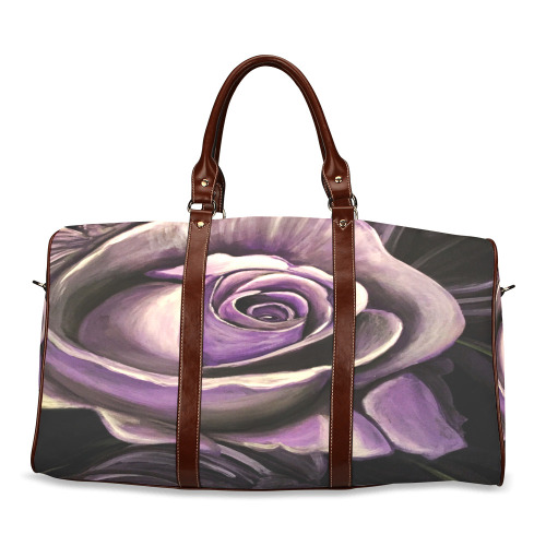 Purple Rose Waterproof Travel Bag/Large (Model 1639)