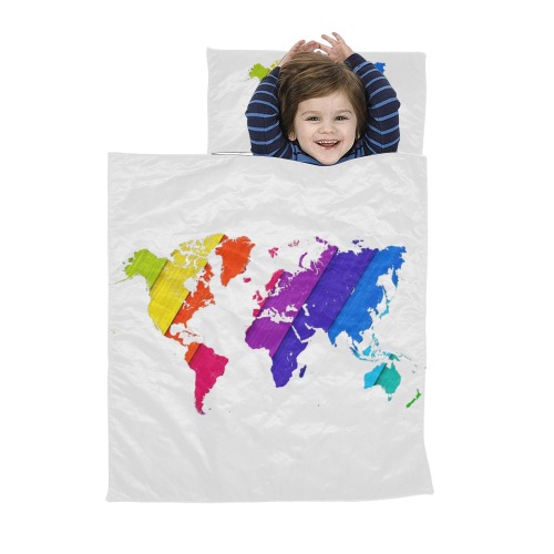 world map rainbow love Kids' Sleeping Bag