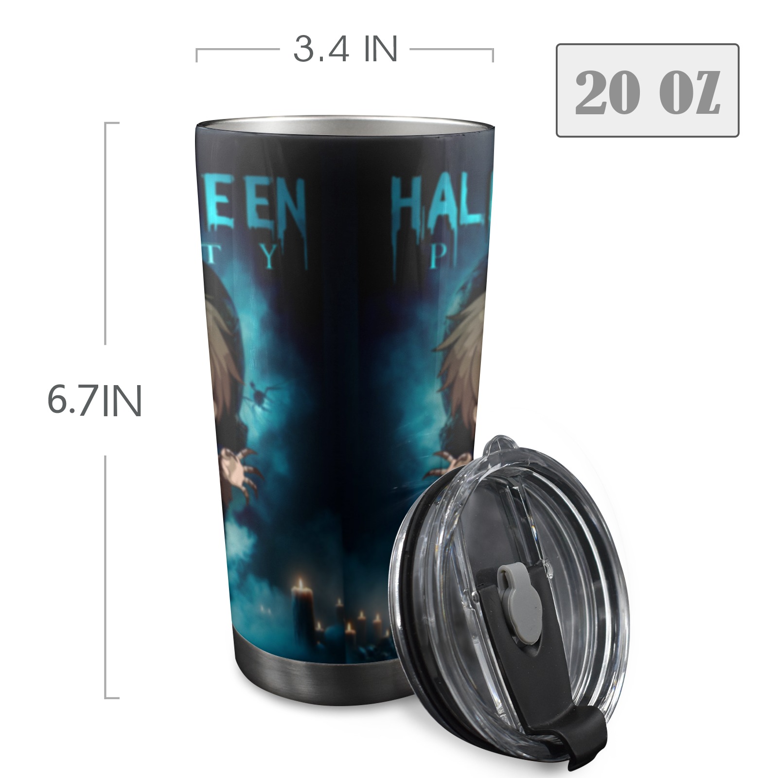 Happy Hello Ween 20oz Mobile Tumbler with Lid (Black Lock)