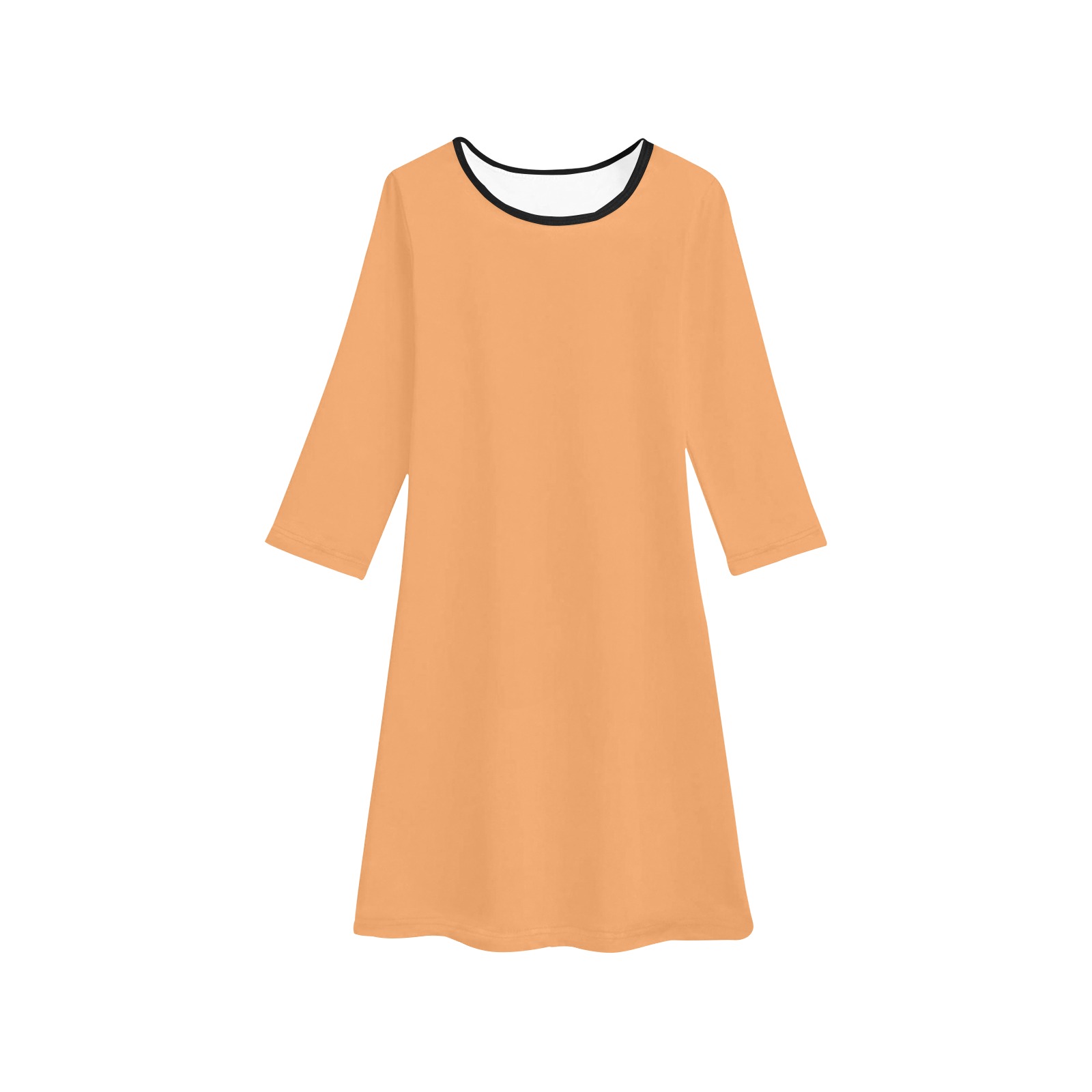 color sandy brown Girls' Long Sleeve Dress (Model D59)