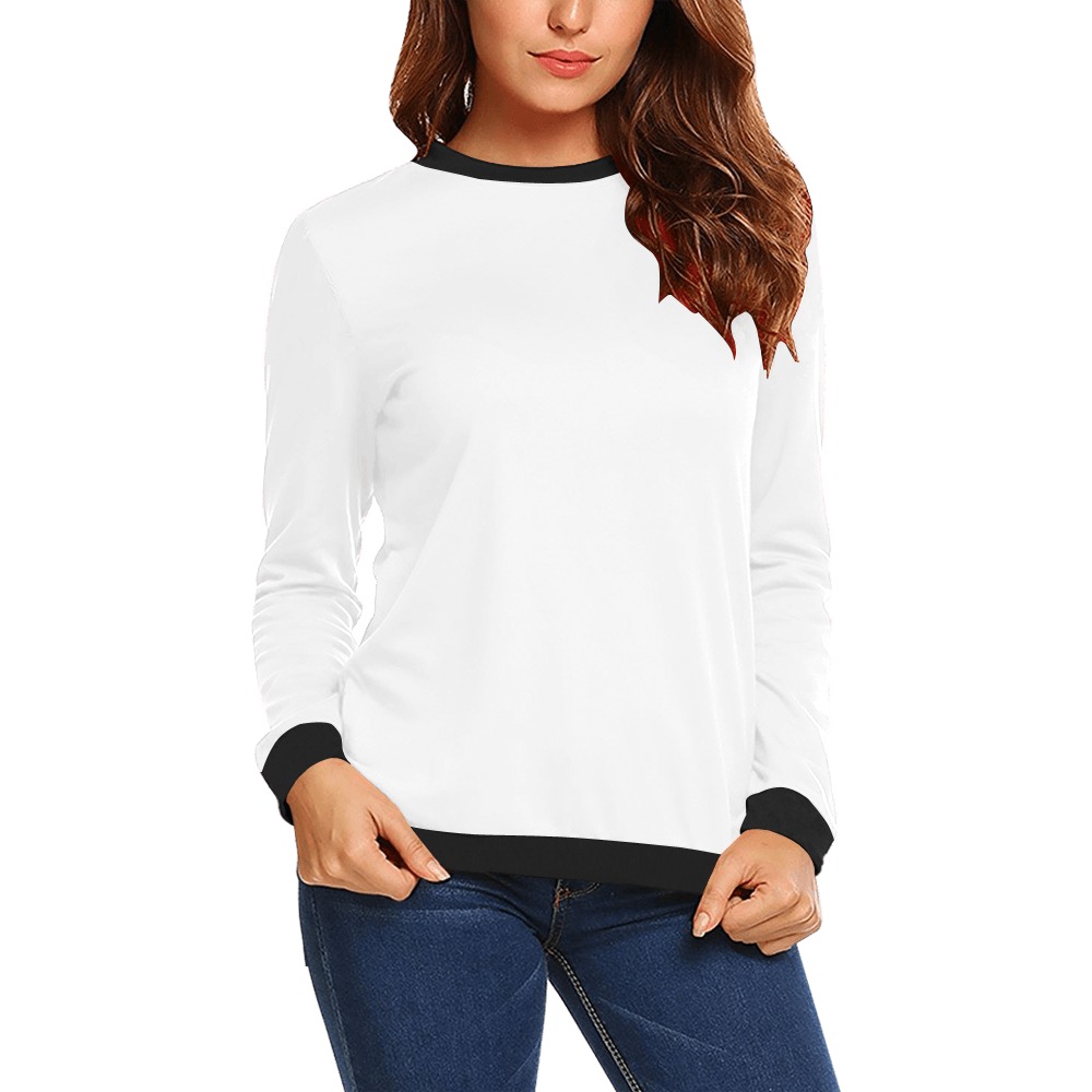 white All Over Print Crewneck Sweatshirt for Women (Model H18)