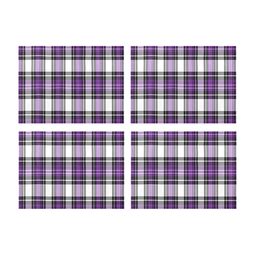 Purple Black Plaid Placemat 14’’ x 19’’ (Set of 4)