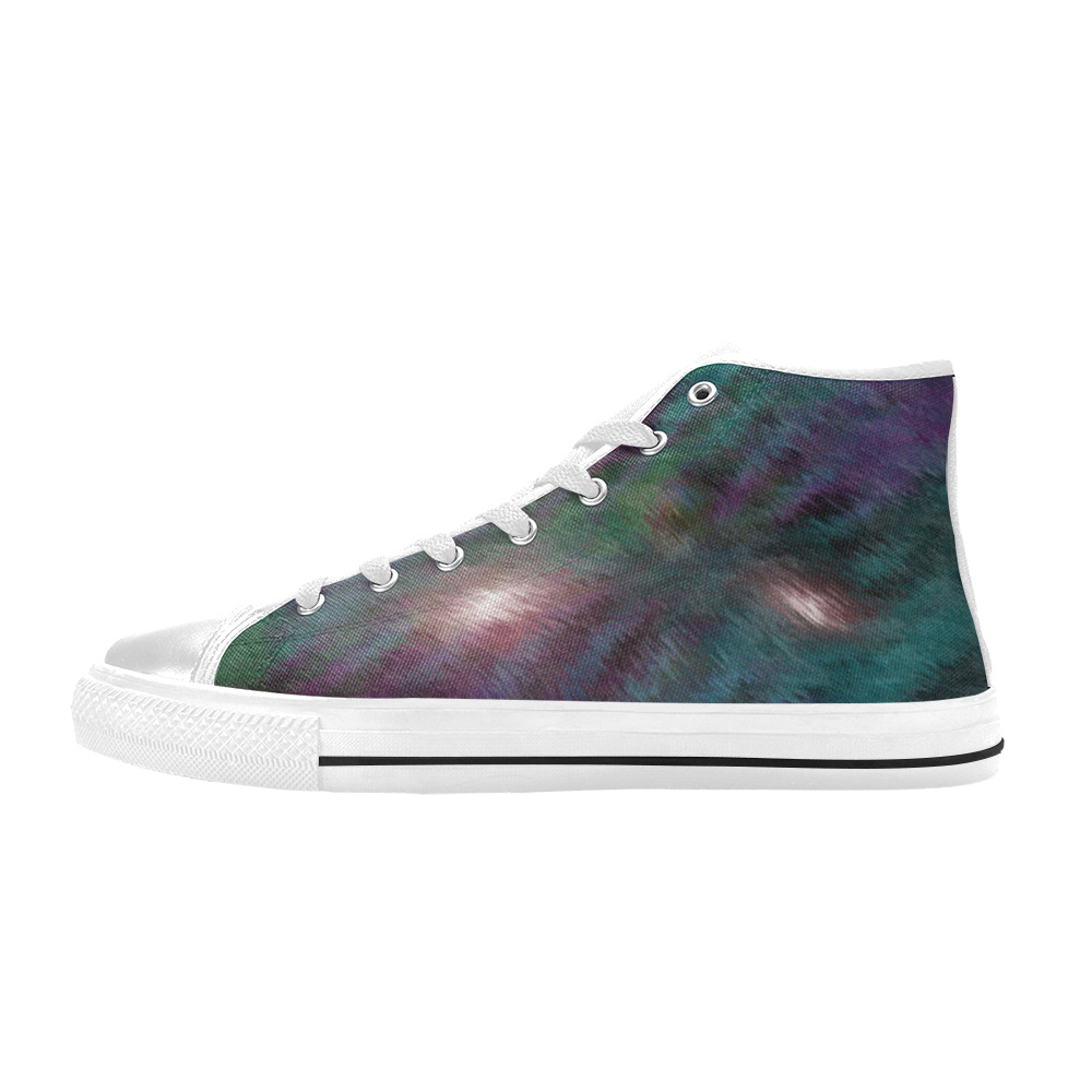 Northern lights high top Women's Classic High Top Canvas Shoes (Model 017)