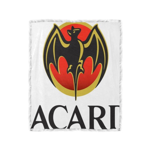 Bacardi White 2 Double Layer Short Plush Blanket 50"x60"