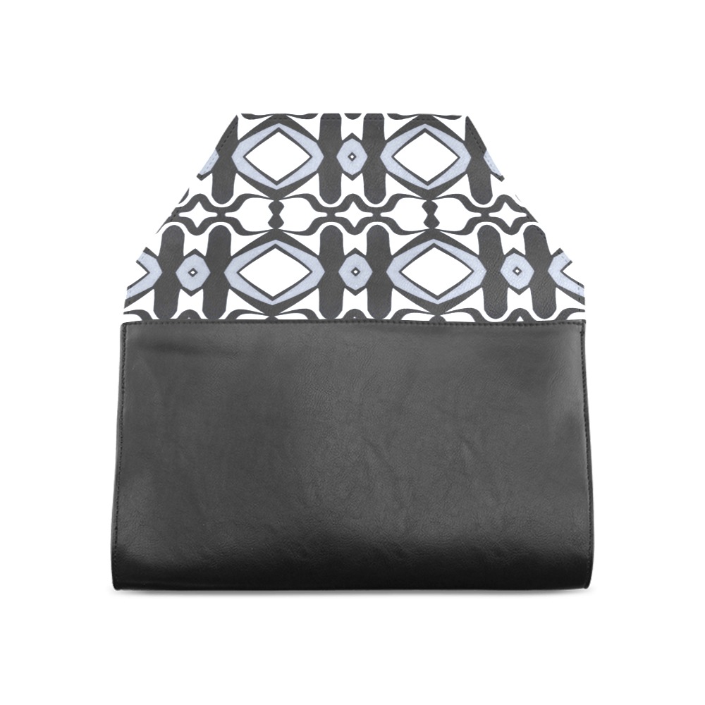 Black-and-White-Pattern Clutch Bag (Model 1630)