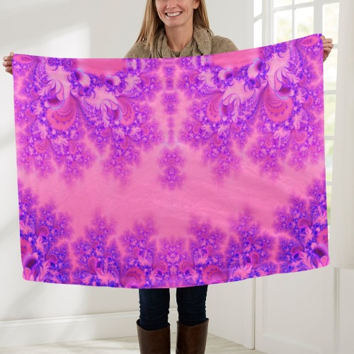 Purple and Pink Hydrangeas Frost Fractal Baby Blanket 40"x50"