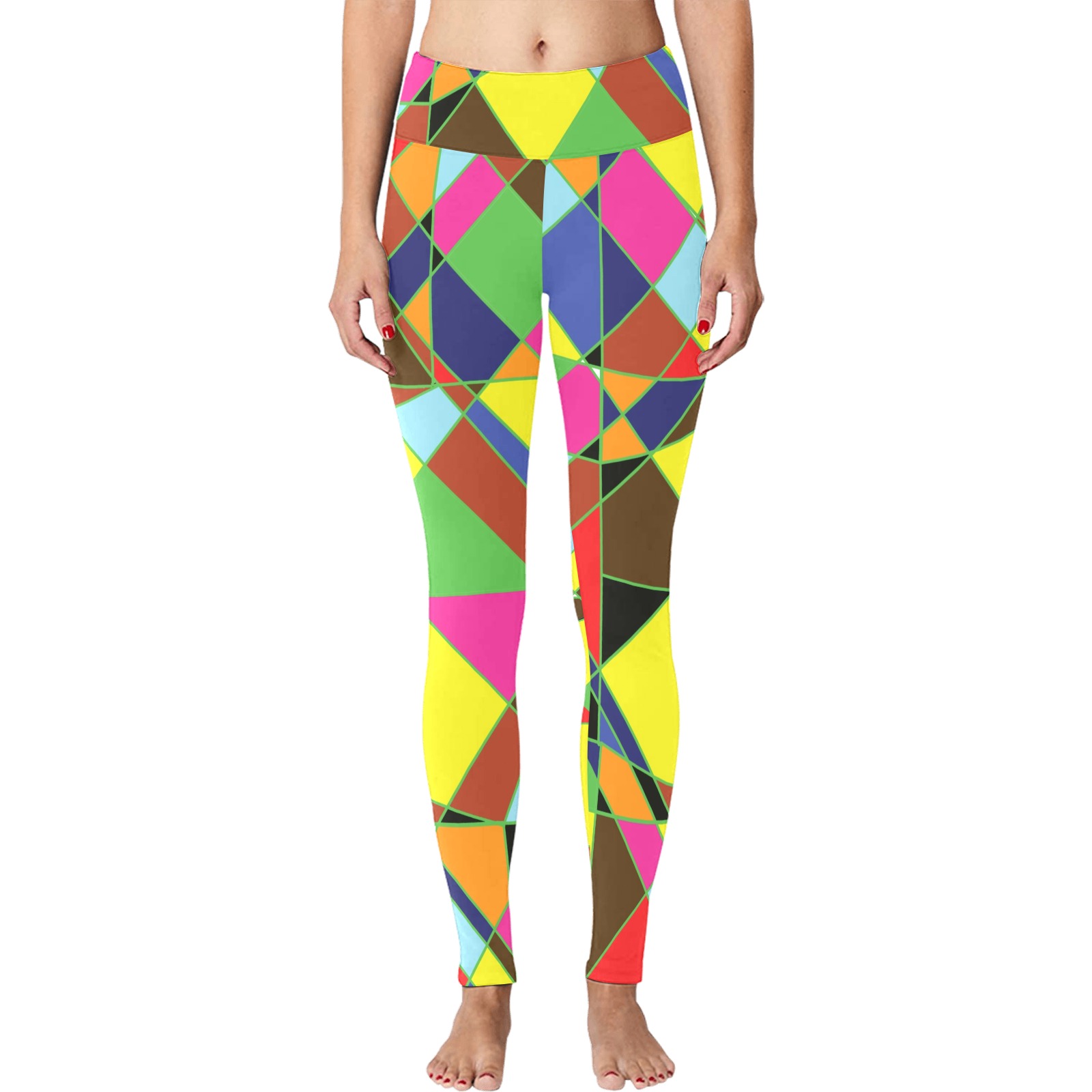 abstract painting2 Women's Big Size Workout Leggings (Model L43)