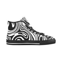 Black and White Marble Vancouver H Men's Canvas Shoes (1013-1)