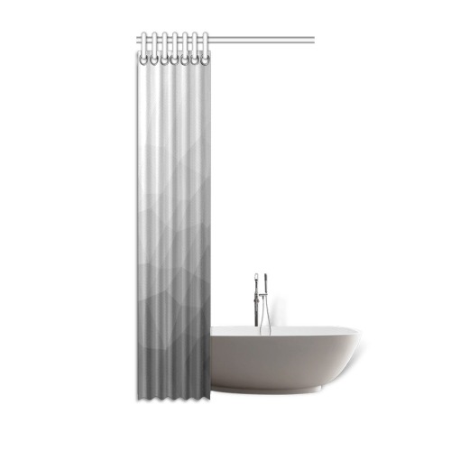 Grey Gradient Geometric Mesh Pattern Shower Curtain 36"x72"