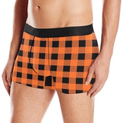 Halloween Buffalo Plaid Men's Boxer Briefs with Merged Design (Model  L10)
