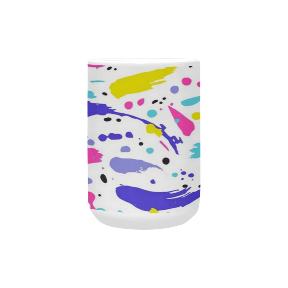 Abstract Colorful Brush Stroke Mug Custom Ceramic Mug (15OZ)