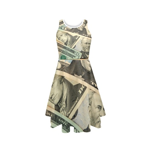 US PAPER CURRENCY Sleeveless Expansion Dress (Model D60)
