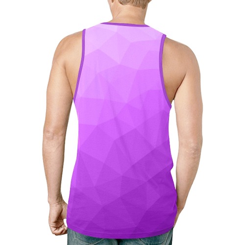 Purple gradient geometric mesh pattern New All Over Print Tank Top for Men (Model T46)