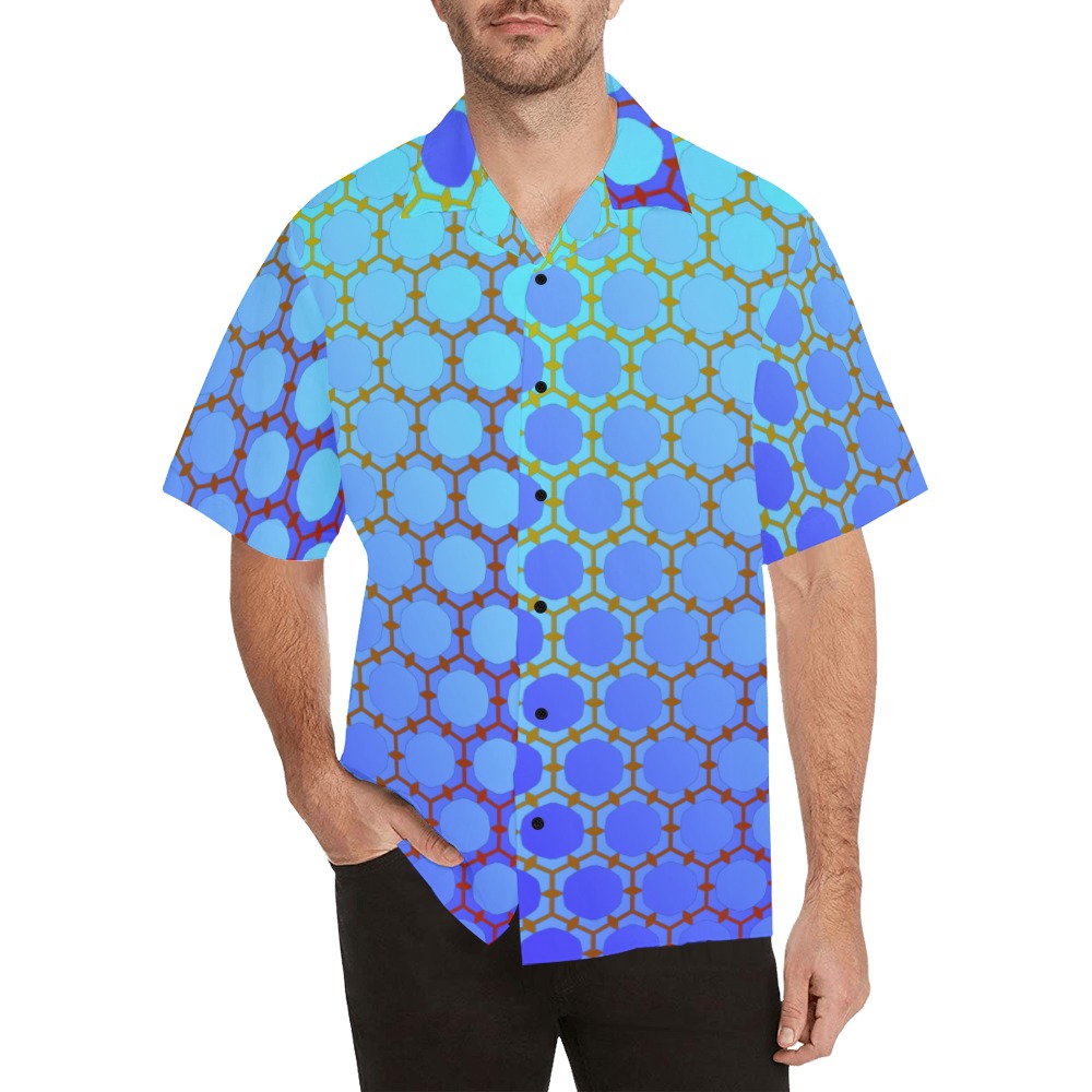 Hex Circle Points Vaporwave Three Hawaiian Shirt (Model T58)