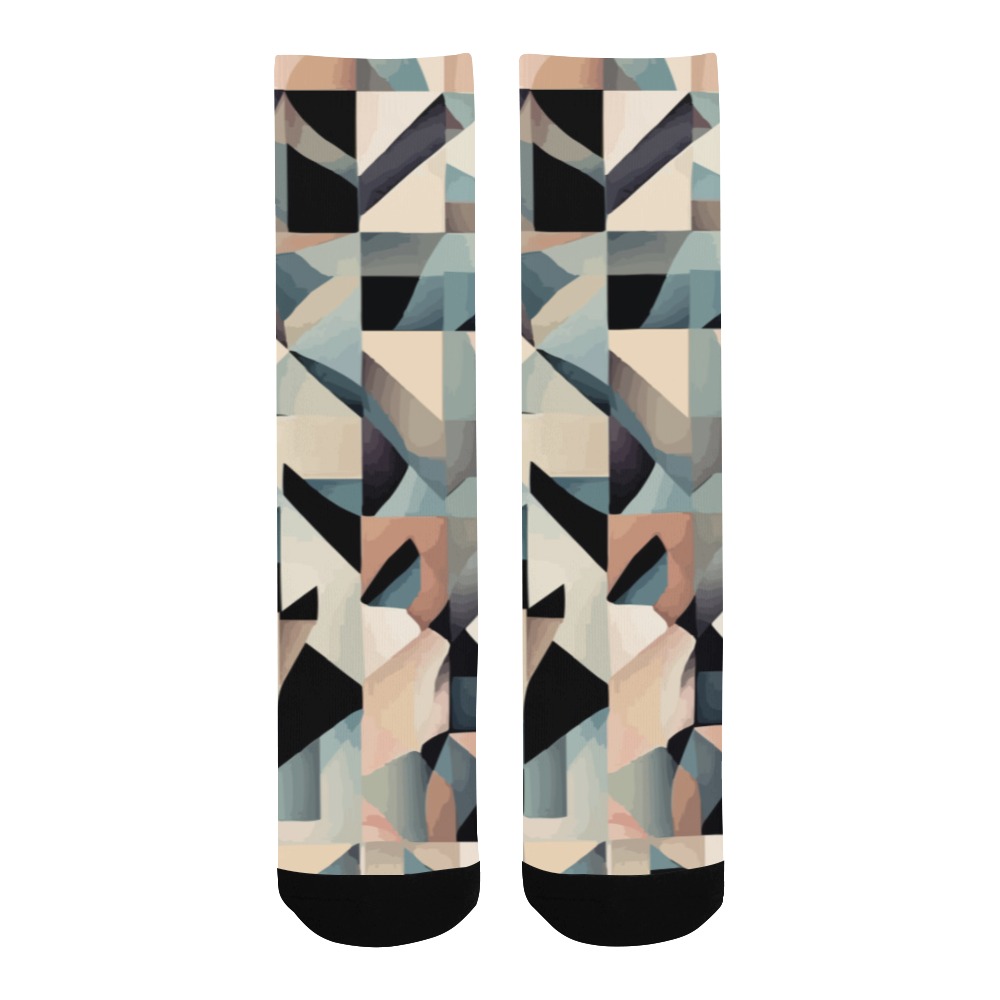 Modern abstract geometric pattern of pastel colors Men's Custom Socks