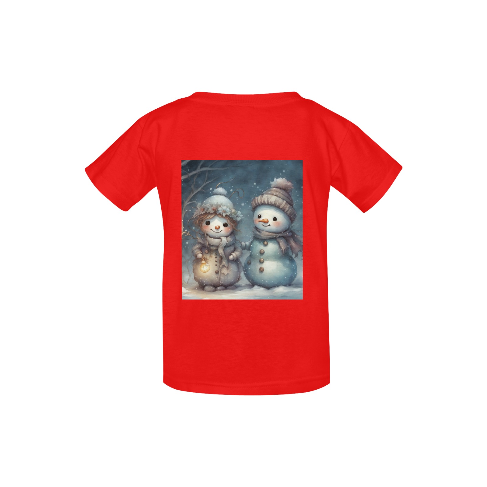 Snowman Couple Kid's  Classic T-shirt (Model T22)