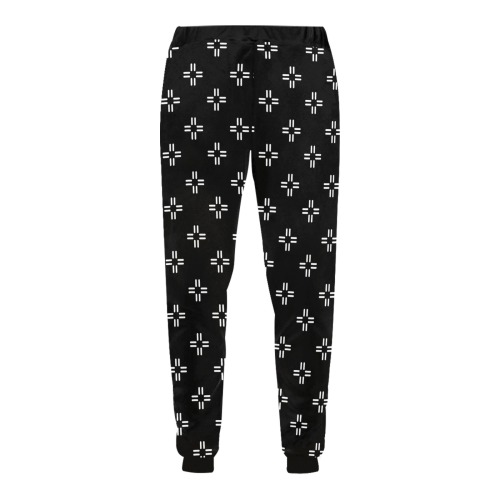 Black & White Unisex All Over Print Sweatpants (Model L11)