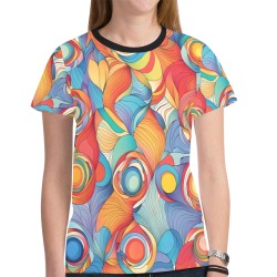 Abstract Flowers New All Over Print T-shirt for Women (Model T45)