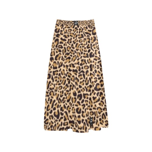 DIONIO Clothing Ladies' Aoede Crepe Skirt (Cheetah) Mnemosyne Women's Crepe Skirt (Model D16)