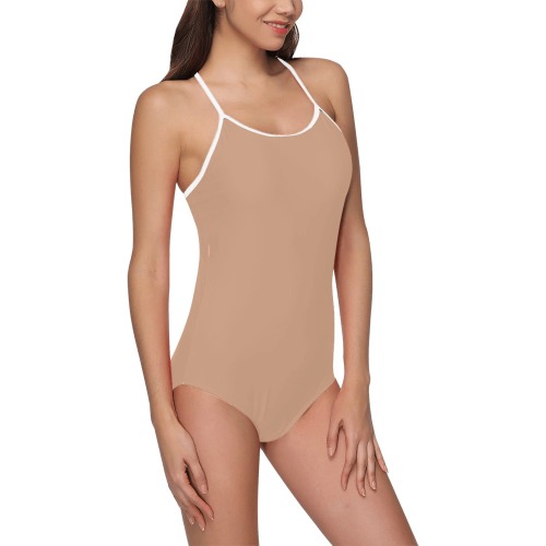 Nude Colour Woman's Swimwear Nude Pink Strap Swimsuit ( Model S05)