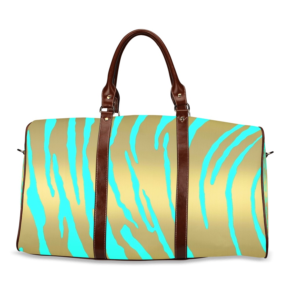 Gold Tiger Stripes Aqua Waterproof Travel Bag/Small (Model 1639)