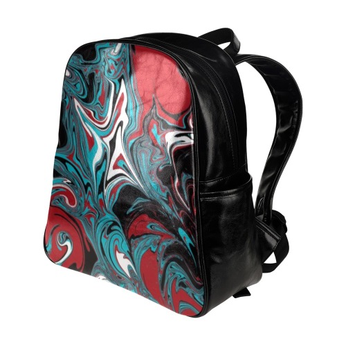 Dark Wave of Colors Multi-Pockets Backpack (Model 1636)