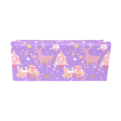 Pink and Purple and Gold Christmas Design Custom Foldable Glasses Case
