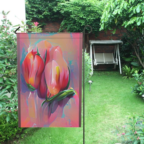 tulips_TradingCard Garden Flag 12''x18'' (Two Sides Printing)