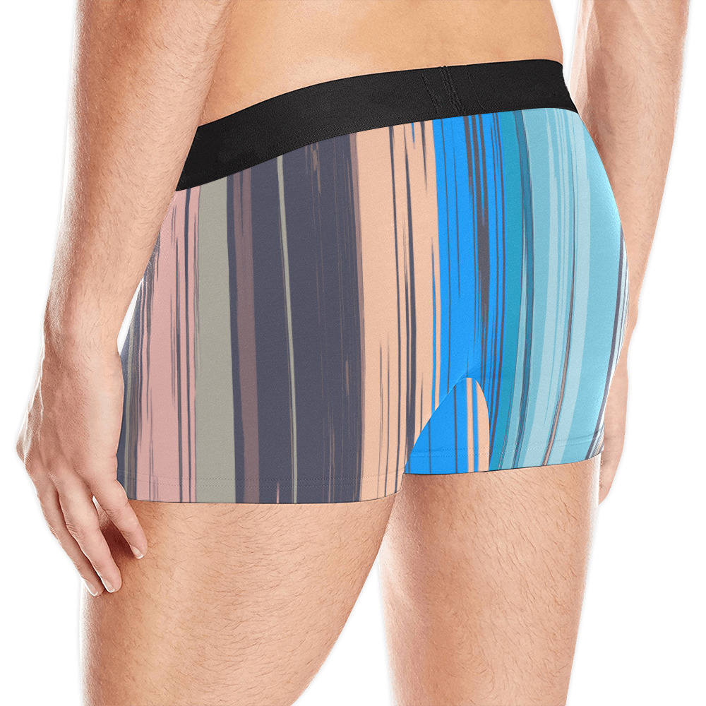 Vertical Color Stripes 907 - Abstract Art Men's Boxer Briefs with Merged Design (Model  L10)