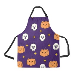 Pumpkins and Skulls All Over Print Apron