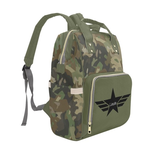 Military Camo Custom Nappy Bag Multi-Function Diaper Backpack/Diaper Bag (Model 1688)