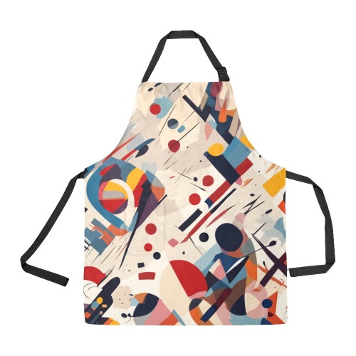 Stunning abstract art of red, yellow, blue, black. All Over Print Apron